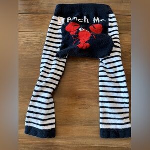 Lazy One Striped Socks with Red Lobster Design